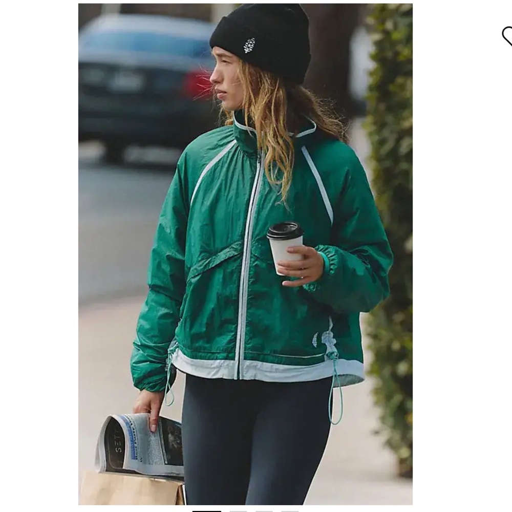 NWT Free People Packable Jacket - Green Glow Combo